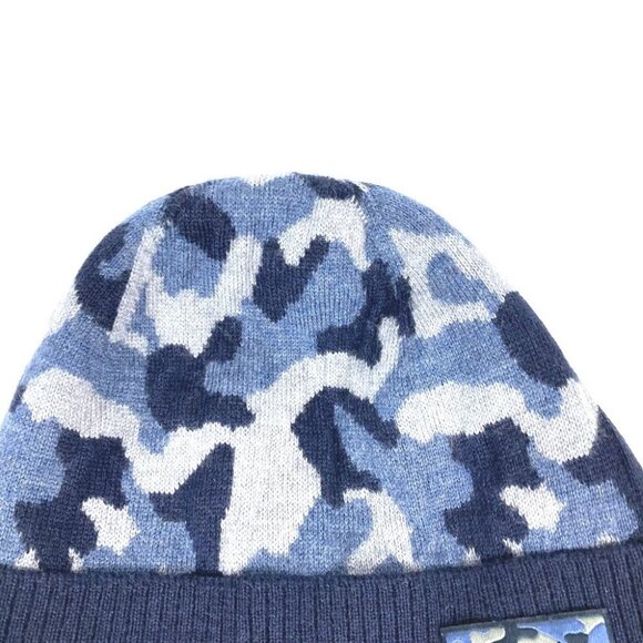 LOUIS VUITTON M70725 beanie hat knit hat knit cap Camouflage Knit hat wool blue - Picture 11 of 13
